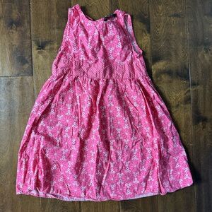 George Girls Pink Floral Sleeveless Cotton Dress Size 6X Racy Pink GG12302